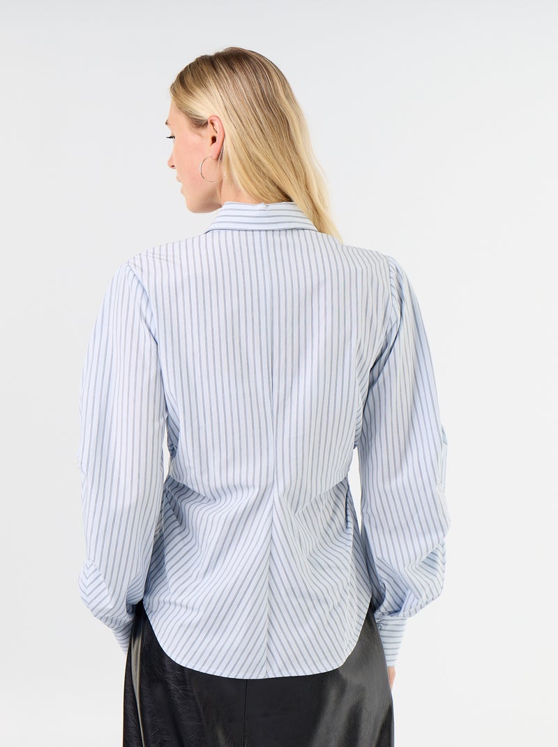 Blouse met speelse, getailleerde voorkant Blauw - Kiabi