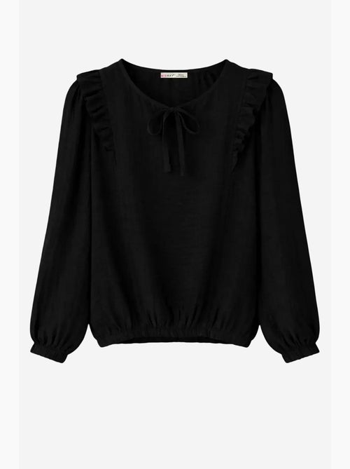 Blouse met textuur, ruches en ronde hals mixray - Kiabi