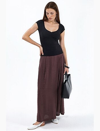Blouse met v-hals en korte mouwen met drapering busem