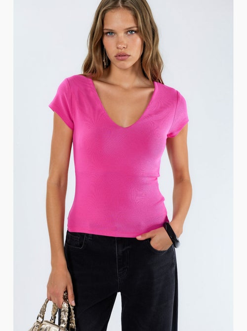 Blouse met v-hals van modal-katoenmengeling busem - Kiabi