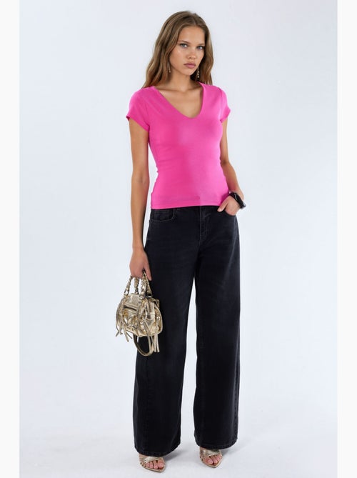 Blouse met v-hals van modal-katoenmengeling busem - Kiabi
