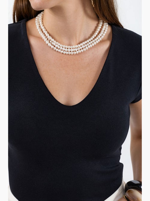 Blouse met v-hals van modal-katoenmengeling busem - Kiabi
