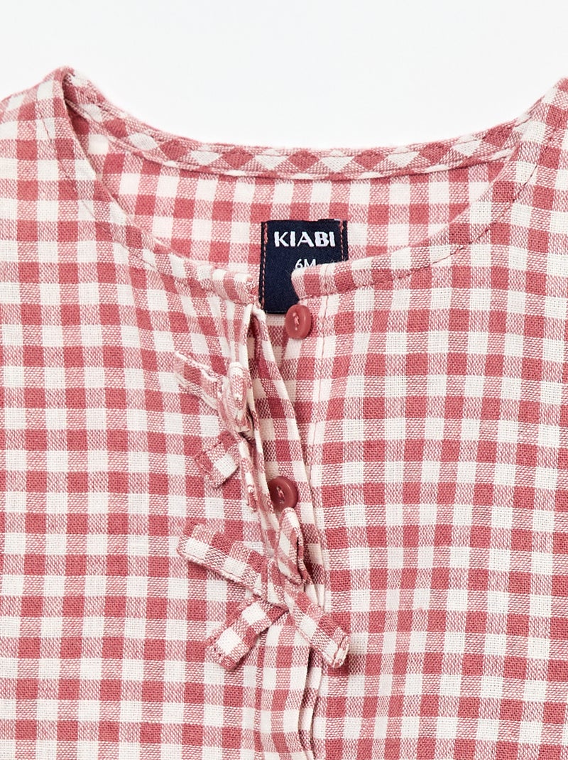 Blouse met vichyprint Rose - Kiabi