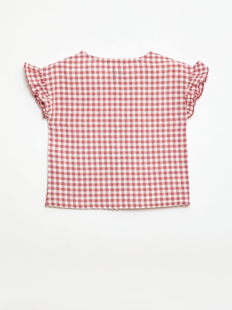 Blouse met vichyprint Rose - Kiabi