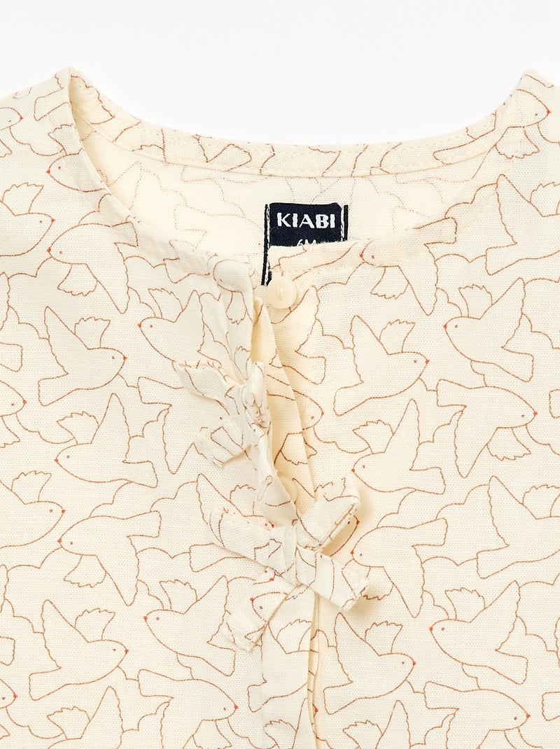 Blouse met 'vogel'-print Wit - Kiabi