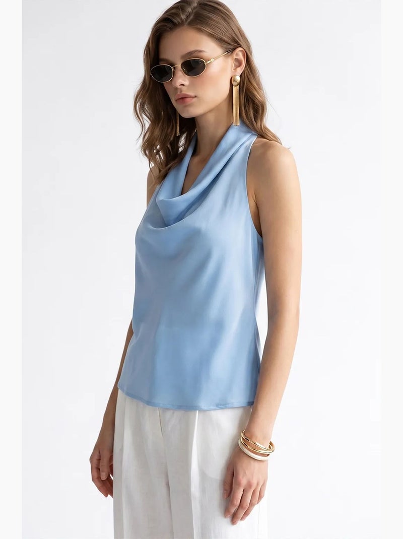 Blouse mixray Bleu ciel - Kiabi