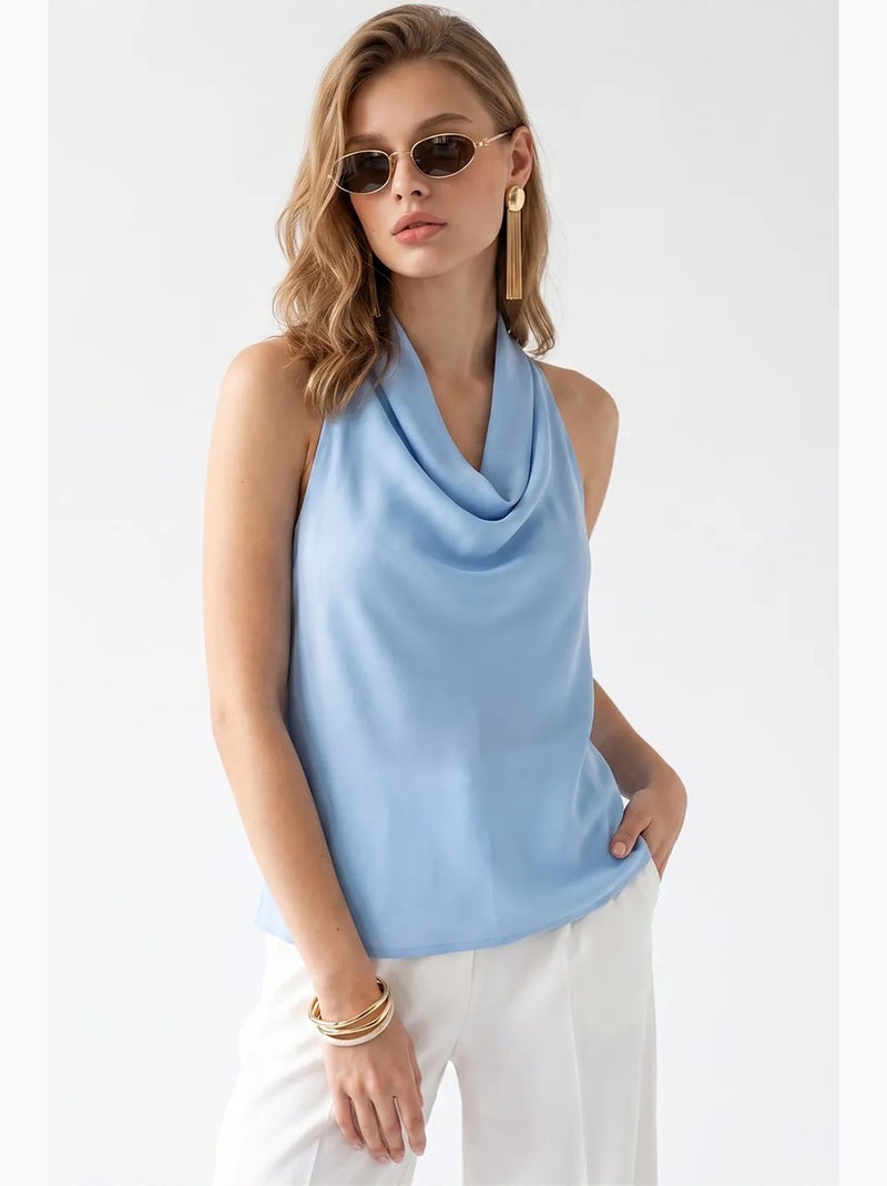 Blouse mixray Hemelsblauw - Kiabi
