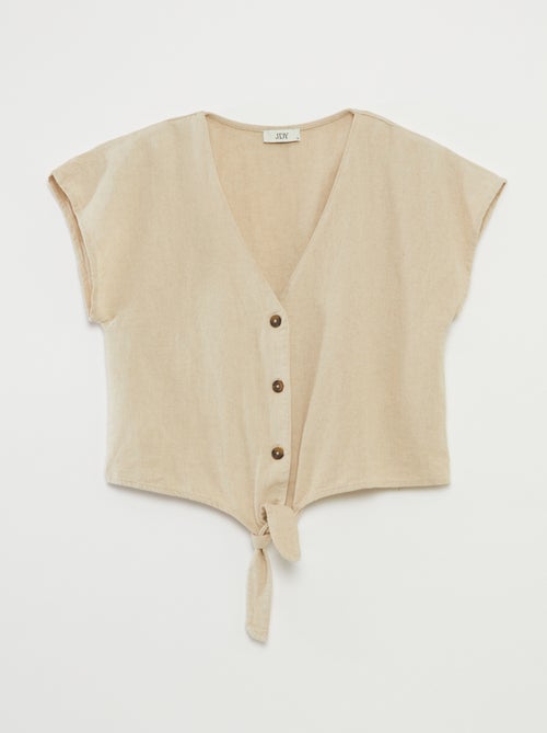 Blouse nouée avec col en V 'JDY' - Kiabi