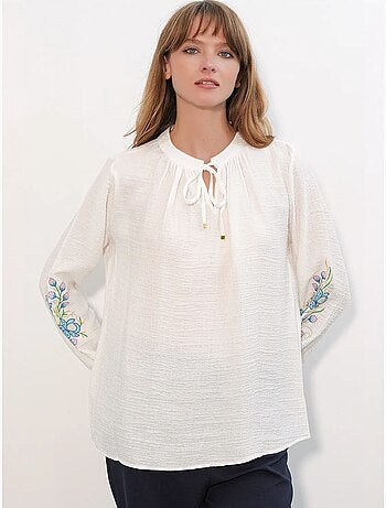 Blouse oversize en crêpe brodé bdart