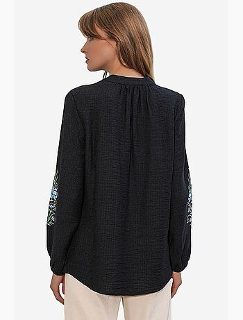 Blouse oversize en crêpe brodé bdart