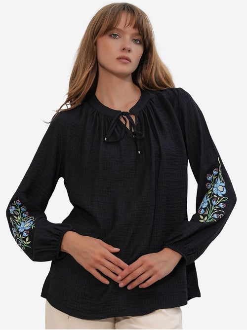 Blouse oversize en crêpe brodé bdart - Kiabi