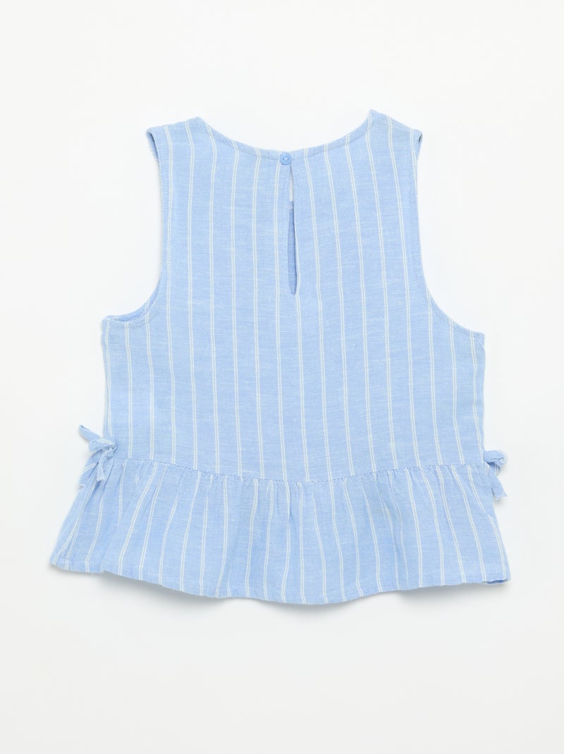 Blouse peplum  avec nœuds fantaisies Bleu - Kiabi