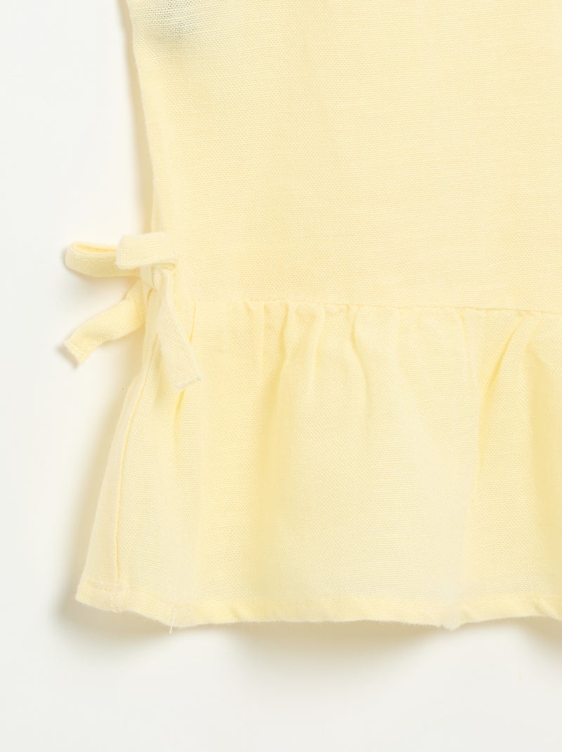Blouse peplum  avec nœuds fantaisies Jaune - Kiabi