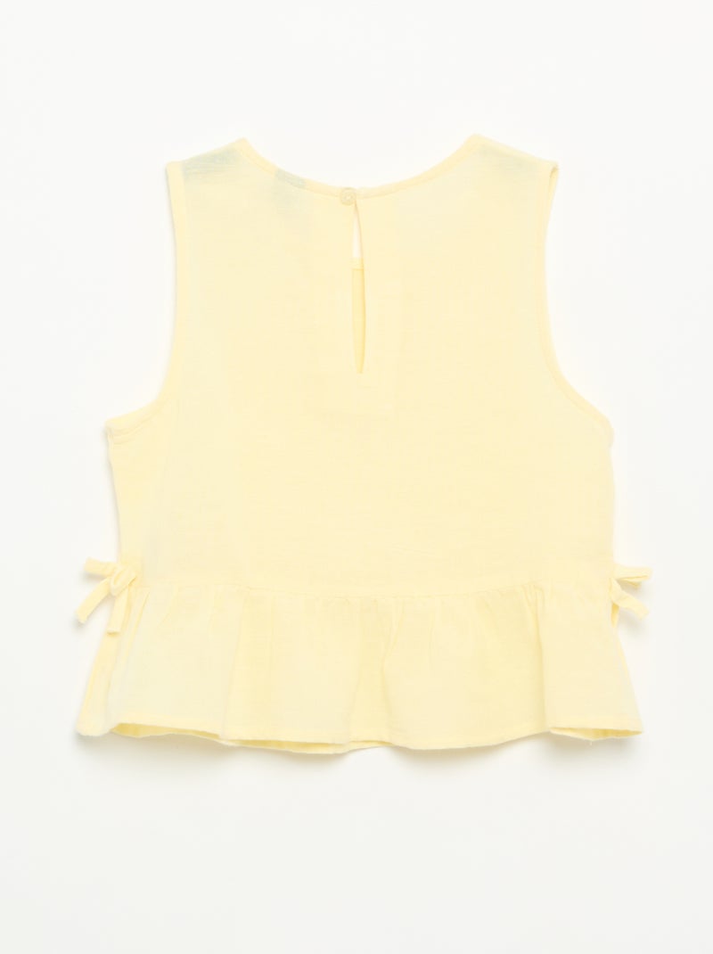Blouse peplum  avec nœuds fantaisies Jaune - Kiabi