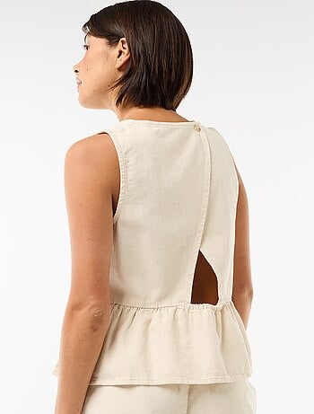 Blouse peplum en jean sans manches