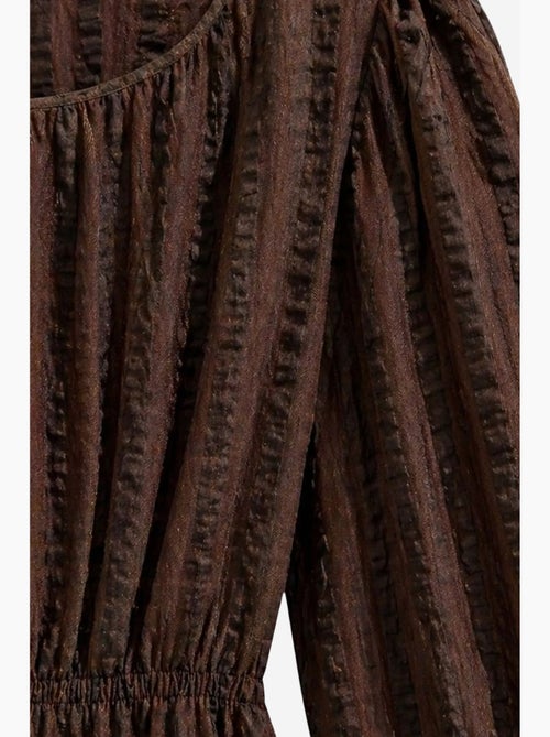 Blouse péplum texturée à col en u et manches trois-quarts mixray - Kiabi Blouse péplum texturée à col en u et manches trois-quarts mixray - Kiabi