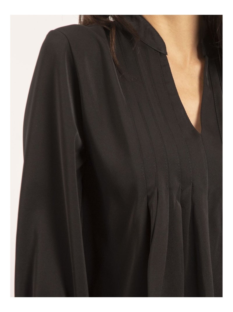 Blouse plissée OANA Noir - Kiabi
