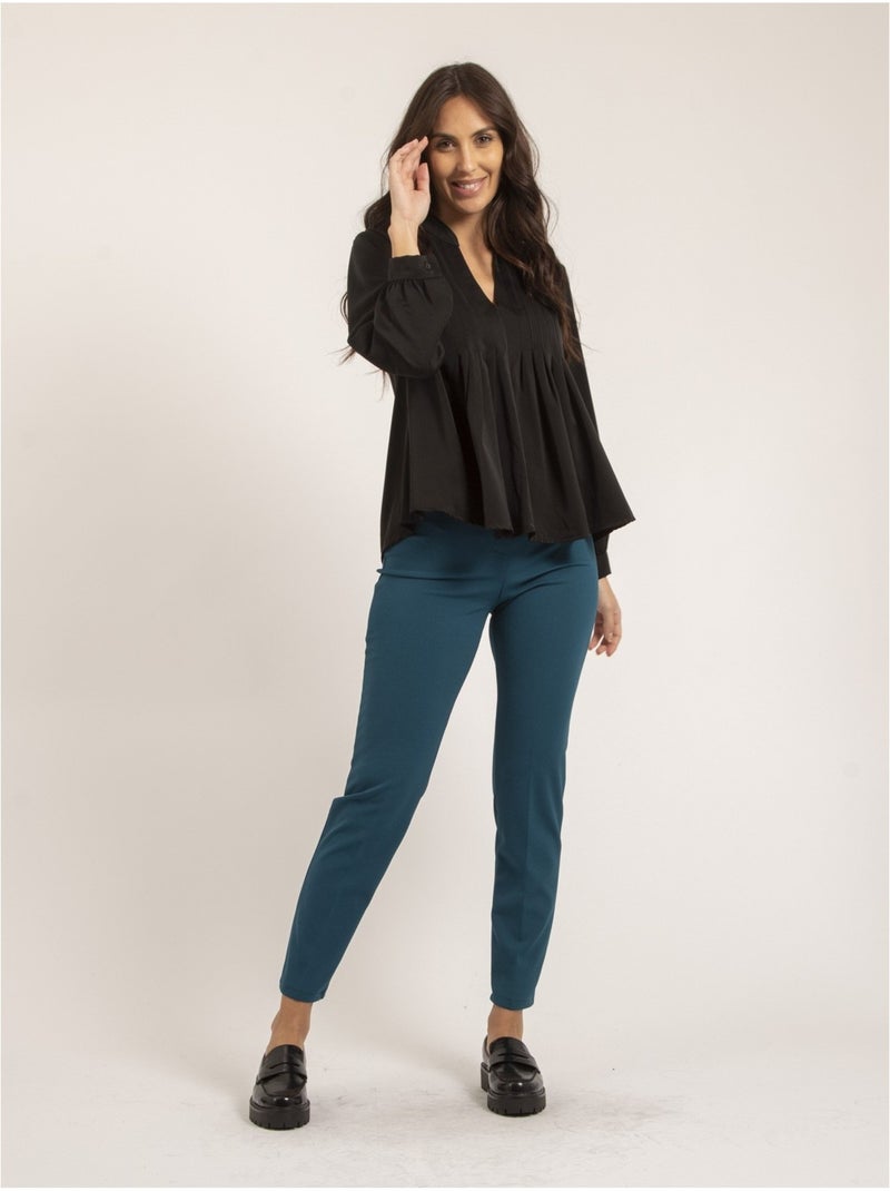 Blouse plissée OANA Noir - Kiabi