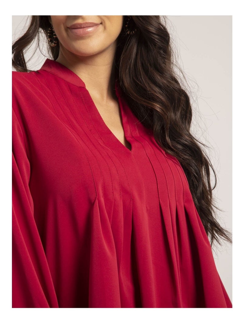 Blouse plissée OANA Rouge - Kiabi