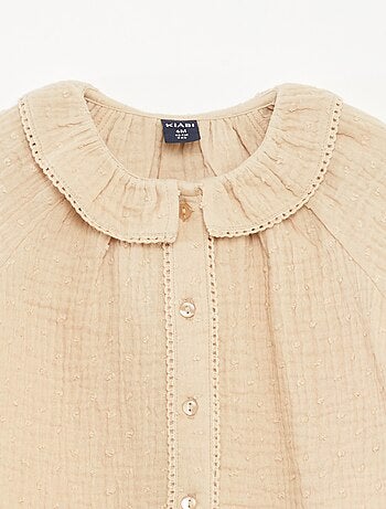 Blouse plumetis en gaze de coton