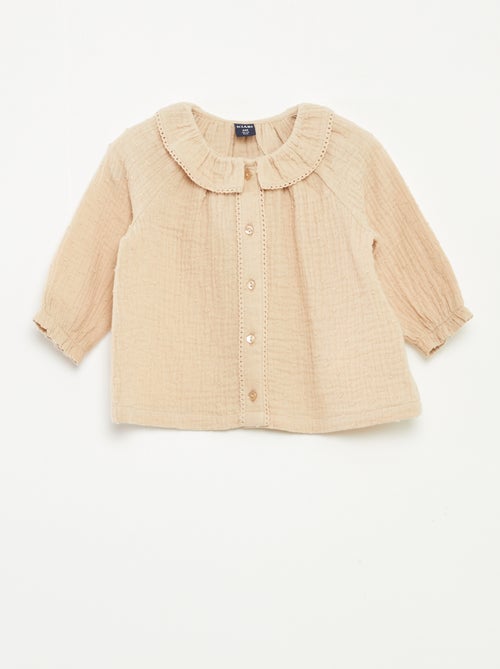 Blouse plumetis en gaze de coton - Kiabi