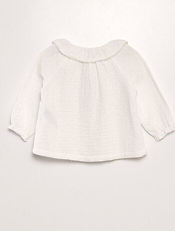 Blouse plumetis en gaze de coton