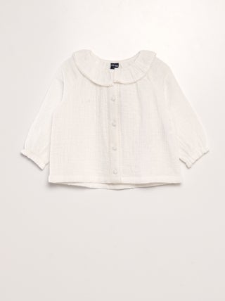 Blouse plumetis en gaze de coton