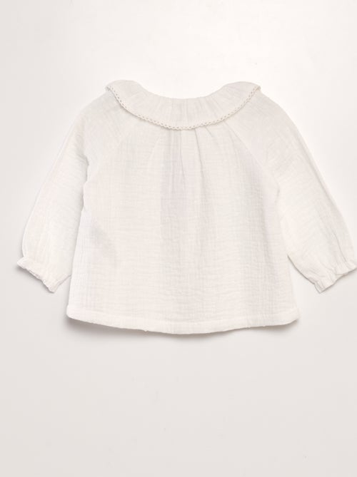 Blouse plumetis en gaze de coton - Kiabi