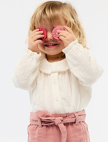 Blouse plumetis en gaze de coton