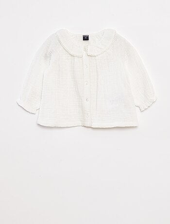 Blouse plumetis en gaze de coton