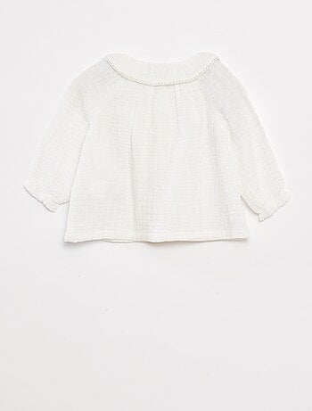 Blouse plumetis en gaze de coton