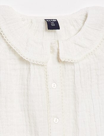 Blouse plumetis en gaze de coton
