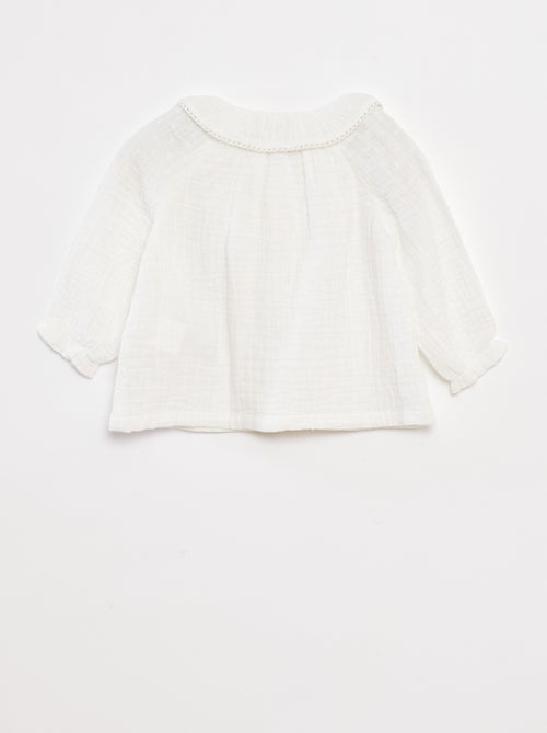 Blouse plumetis en gaze de coton - Kiabi