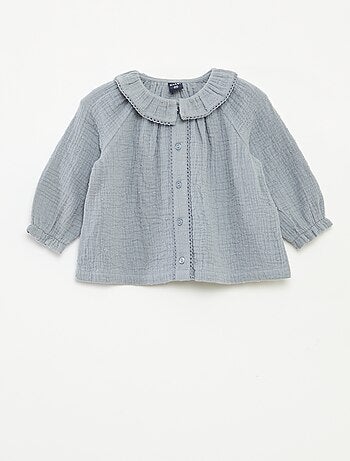 Blouse plumetis en gaze de coton