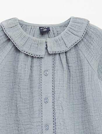 Blouse plumetis en gaze de coton