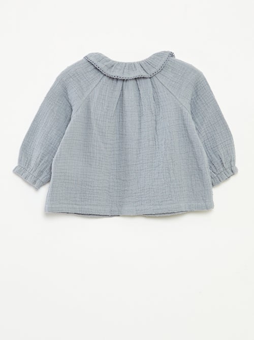 Blouse plumetis en gaze de coton - Kiabi