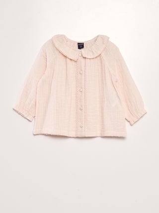 Blouse plumetis en gaze de coton