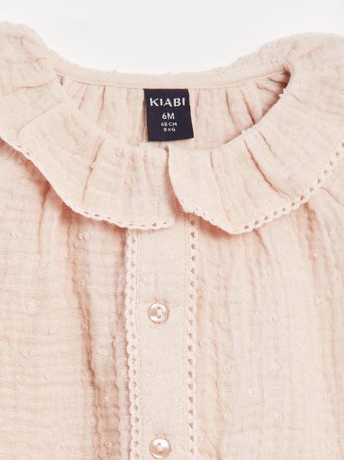 Blouse plumetis en gaze de coton - Kiabi