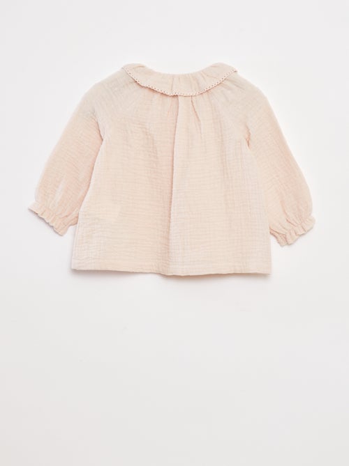 Blouse plumetis en gaze de coton - Kiabi