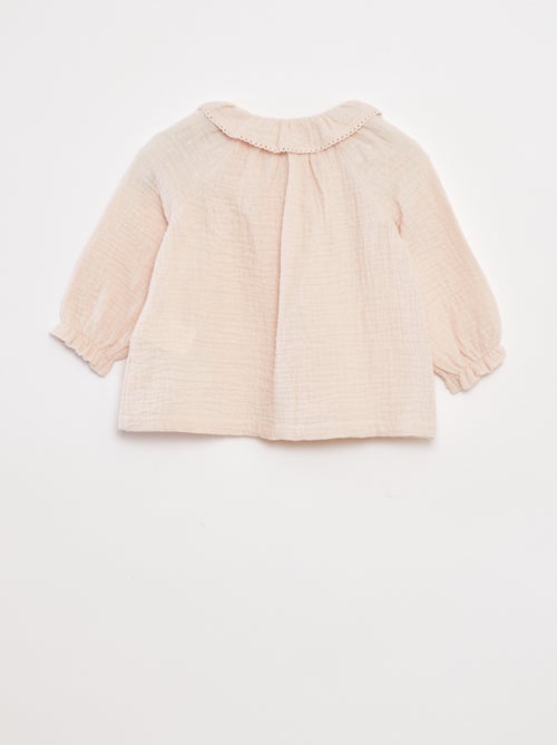Blouse plumetis en gaze de coton - Kiabi