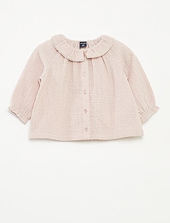 Blouse plumetis en gaze de coton
