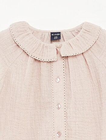 Blouse plumetis en gaze de coton