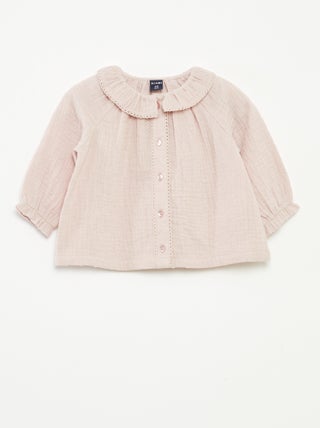 Blouse plumetis en gaze de coton