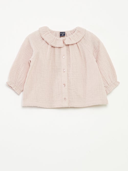 Blouse plumetis en gaze de coton - Kiabi