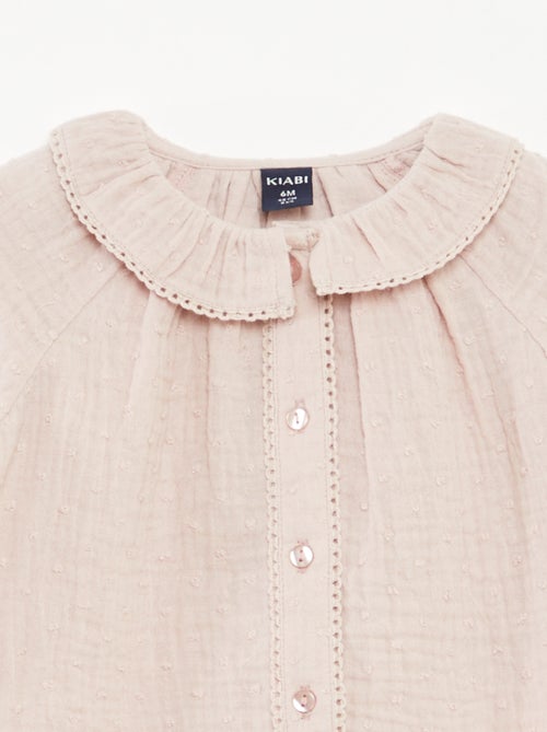 Blouse plumetis en gaze de coton - Kiabi