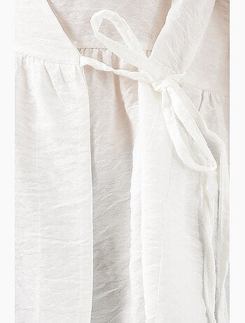 Blouse portefeuille en crêpe à col en v et détail nœud bdart