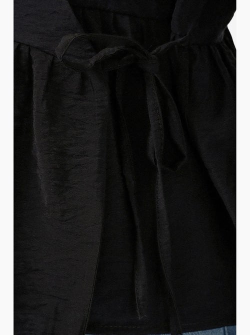 Blouse portefeuille en crêpe à col en v et détail nœud bdart - Kiabi