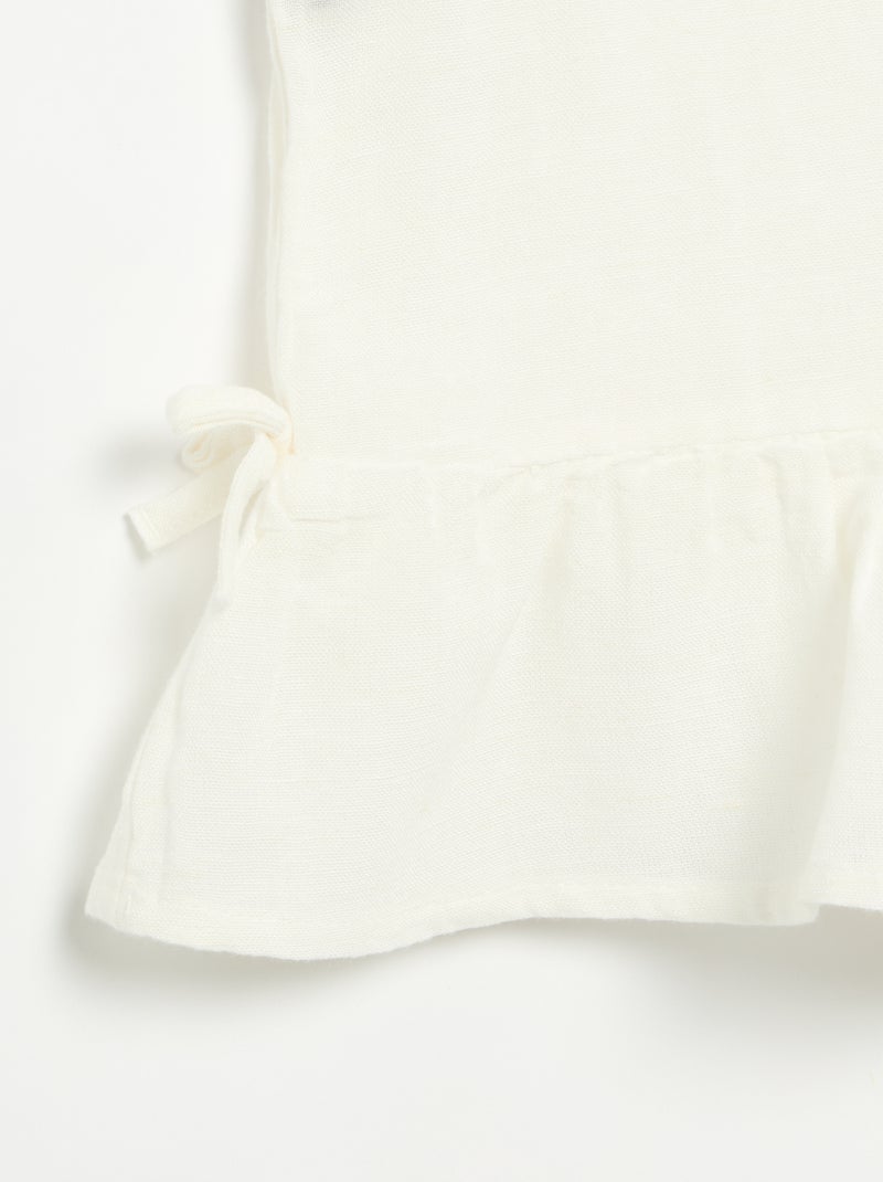 Blouse rayée avec nœuds fantaisie Blanc - Kiabi