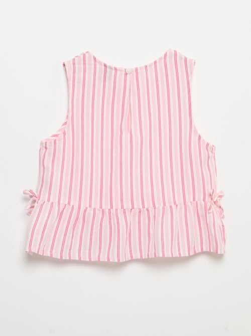 Blouse rayée avec nœuds fantaisie - Kiabi
