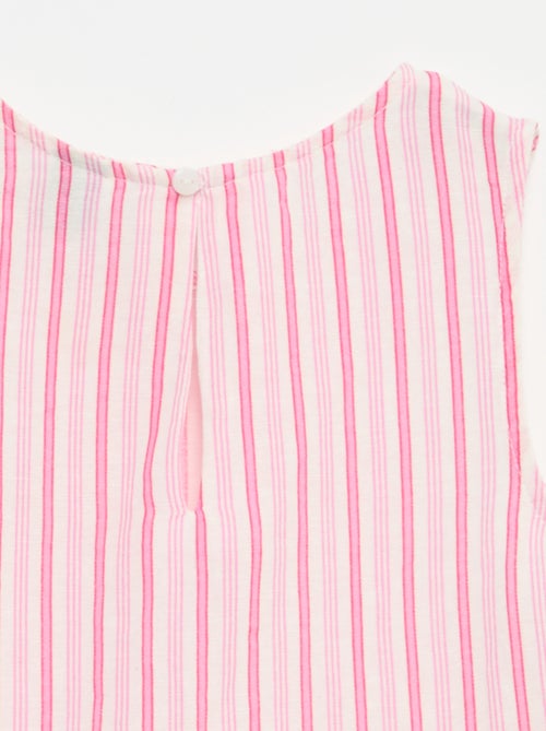 Blouse rayée avec nœuds fantaisie - Kiabi